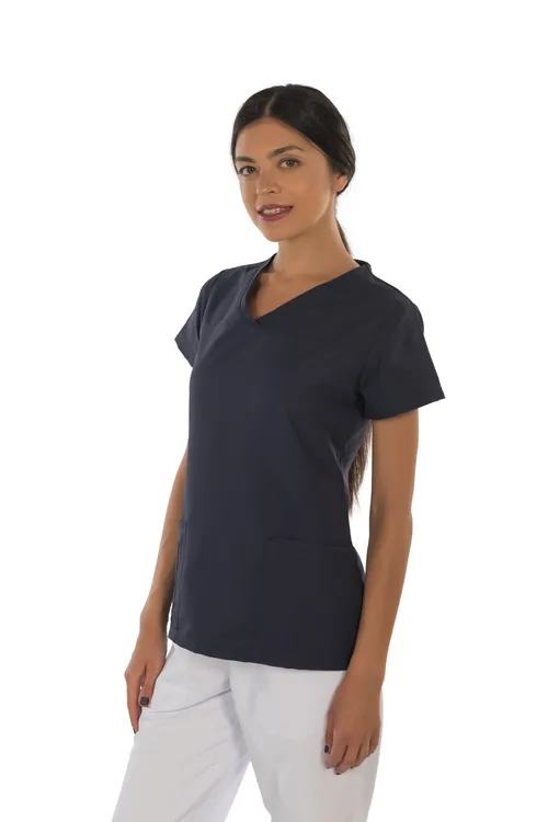 Women's short sleeve scrub (Navy) – medical-uniforms product available from Barmaan Dental South Africa