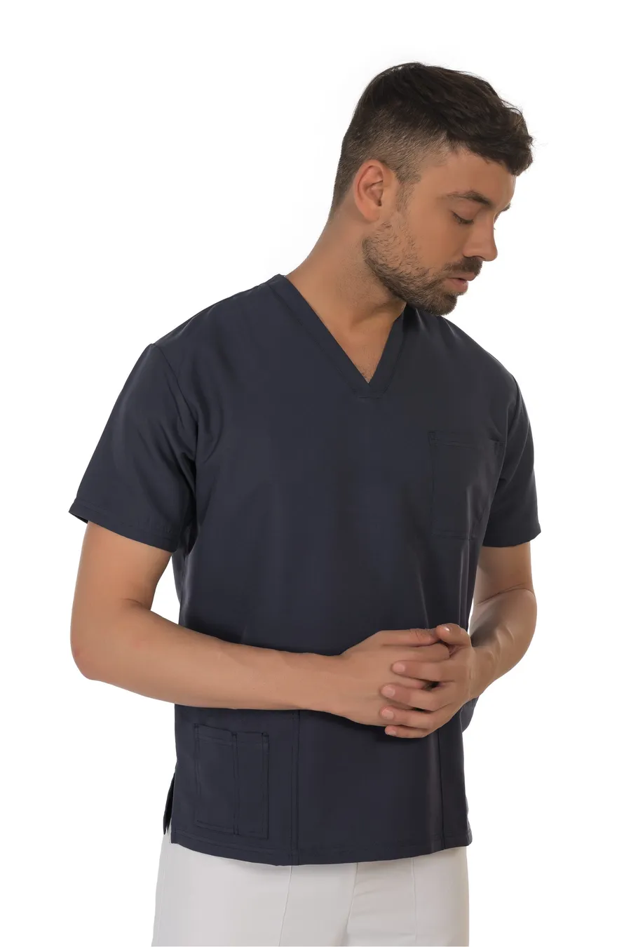 Unisex short sleeve scrub (Navy) – premium dental product from Barmaan Dental, South African distributor of Dispotech Switzerland