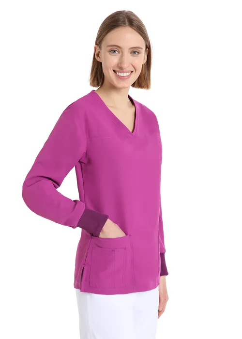 Women's long sleeve scrub (Violet) – medical-uniforms product available from Barmaan Dental South Africa