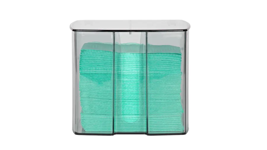 Plexiglass bib dispenser – premium dental product from Barmaan Dental, South African distributor of Dispotech Switzerland