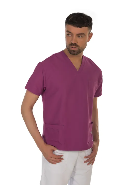 Unisex short sleeve scrub (Violet) – medical-uniforms product available from Barmaan Dental South Africa
