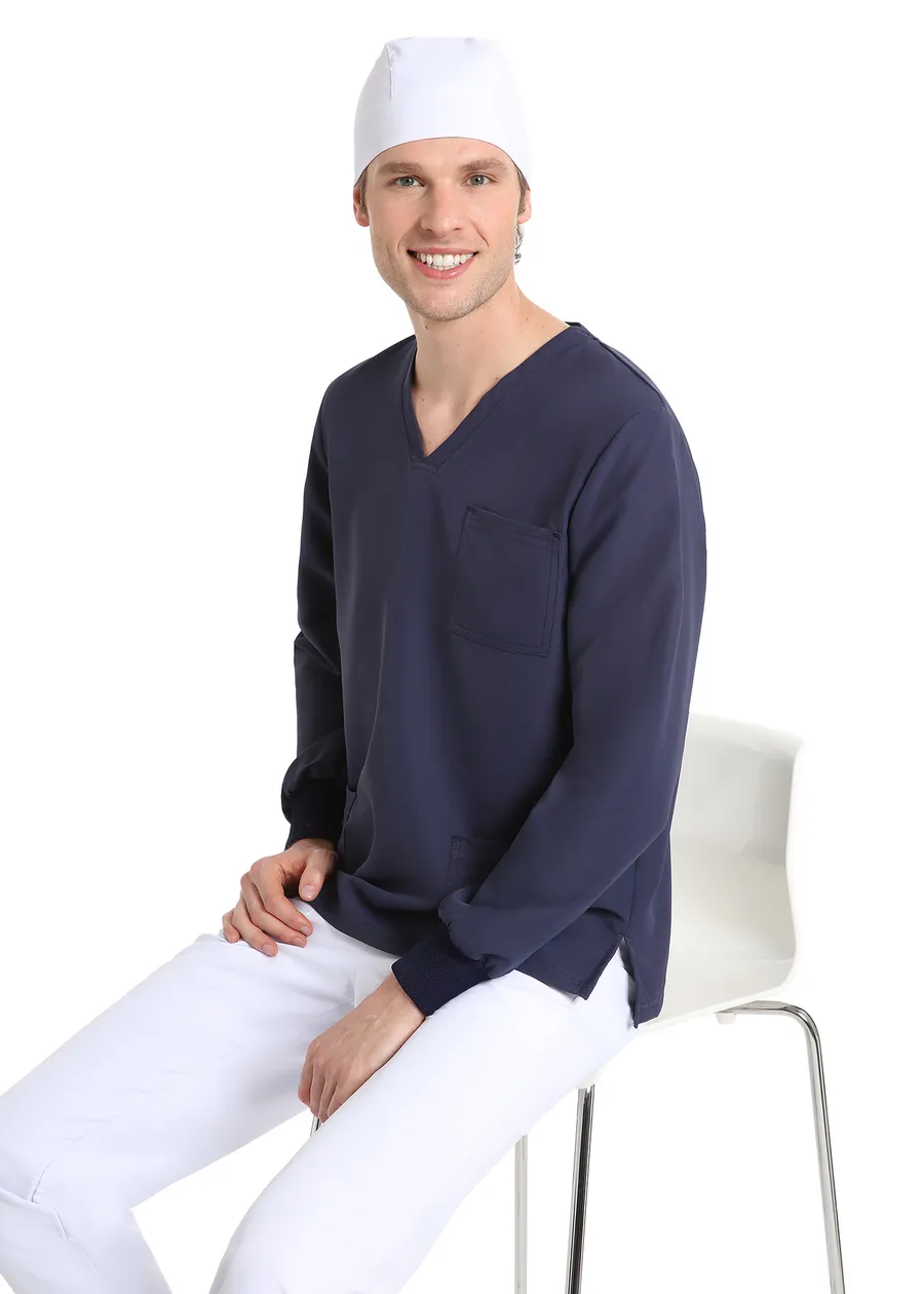 Unisex long sleeve scrub (Navy) – premium dental product from Barmaan Dental, South African distributor of Dispotech Switzerland