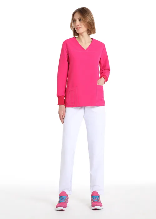 Women's long sleeve scrub (Pink) – medical-uniforms product available from Barmaan Dental South Africa