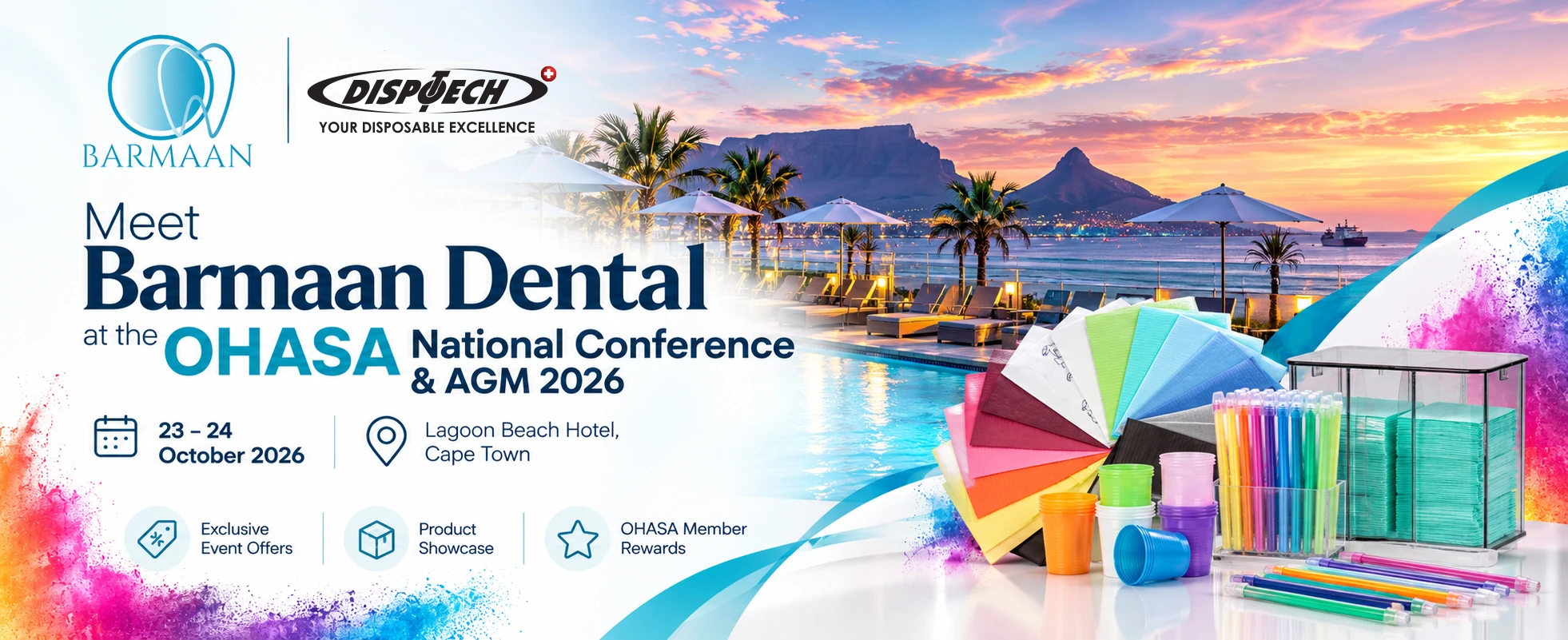 Meet Barmaan Dental at the OHASA National Conference and AGM 2026, 23–24 October 2026, Lagoon Beach Hotel, Cape Town. Exclusive event offers, product showcase and OHASA member rewards.