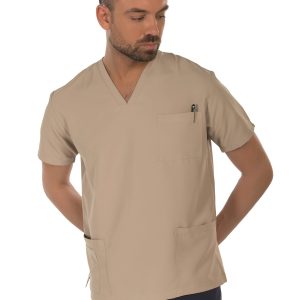 Unisex short sleeve scrub (Beige)