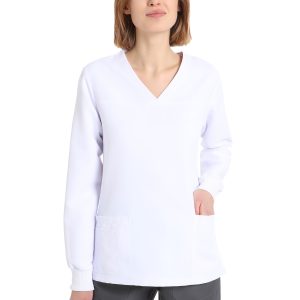 Women's long sleeve scrub(White)
