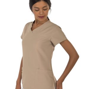 Women's short sleeve scrub (Beige)