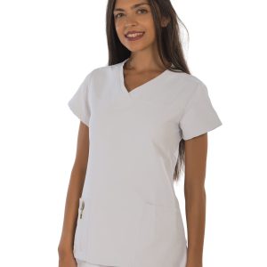 Women's short sleeve scrub (White)