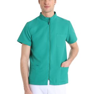 Unisex scrub top with zip (Surgical green)