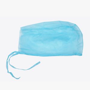 Disposable non-woven caps with ties