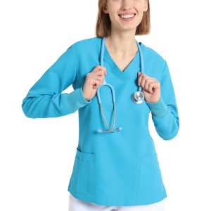 Women's long sleeve scrub(Turquise)